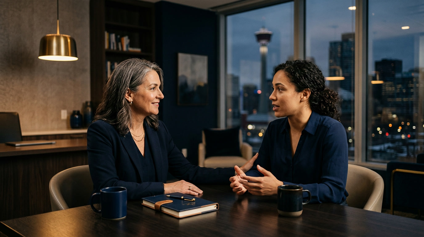One-on-one leadership coaching session